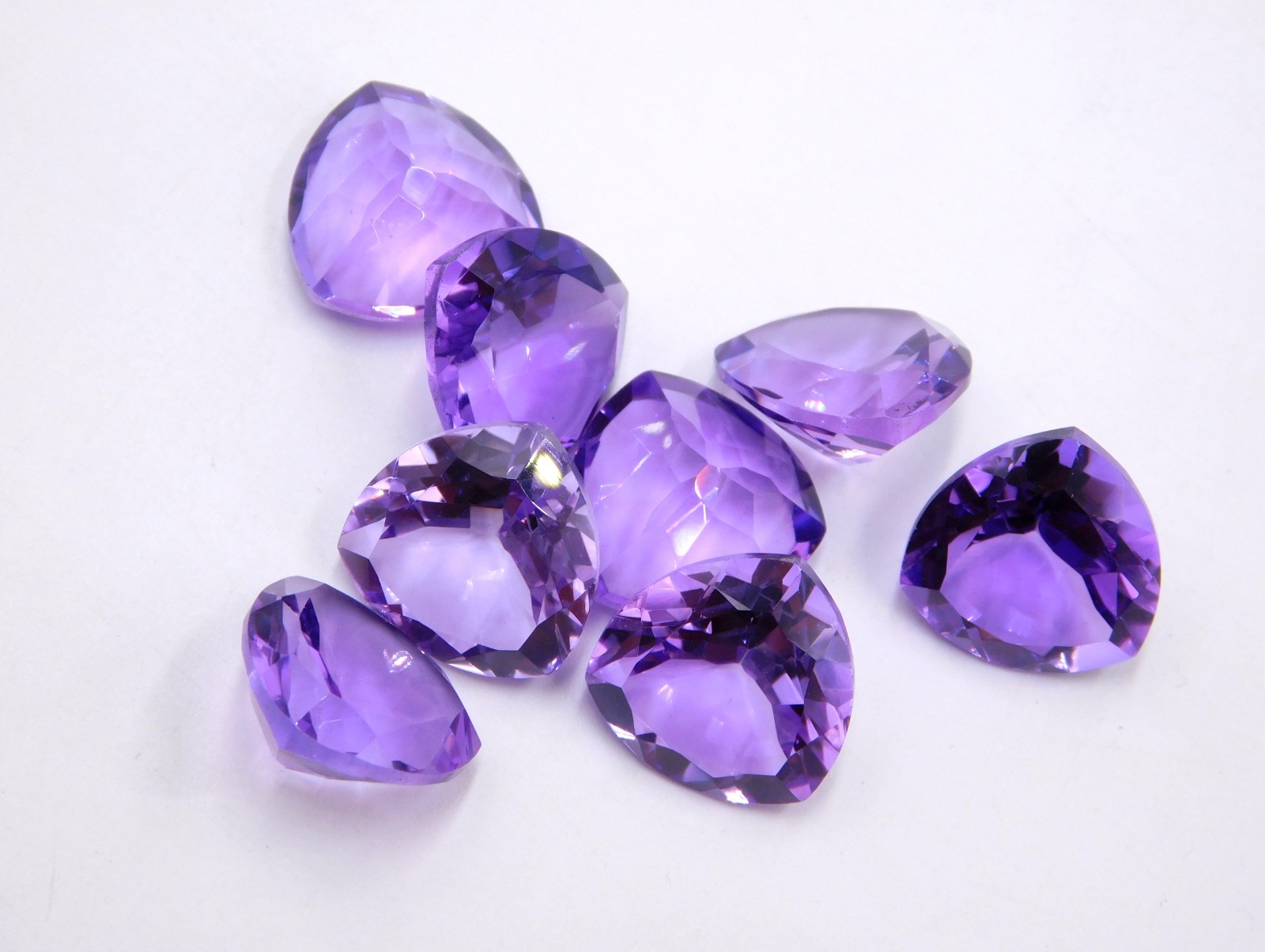 Lab Created Amethyst Trillion Cut Loose Gemstone 15 MM For Jewelry Making P-3638