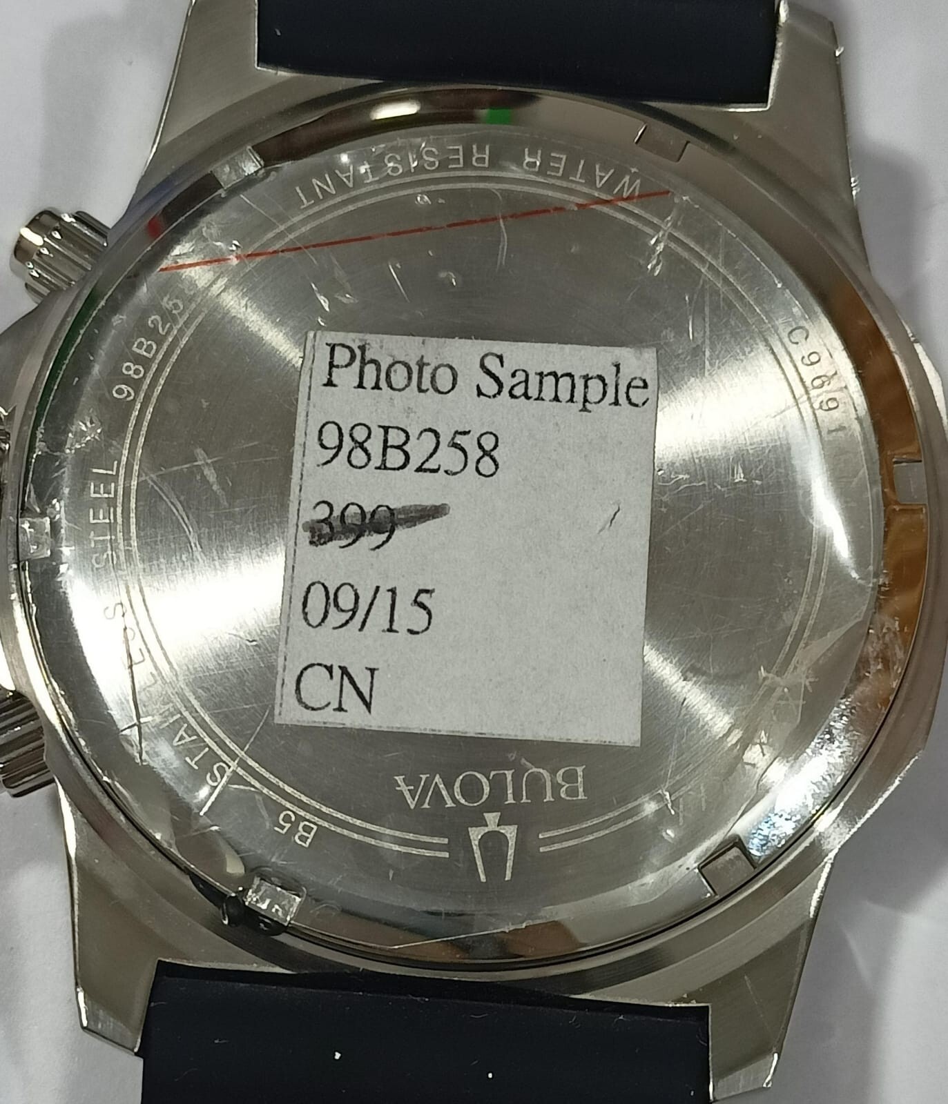 98B258 BULOVA MARINE STAR CHRONOGRAHP BLUR DIAL MEN’S WATCH “Photo Sample” M-474