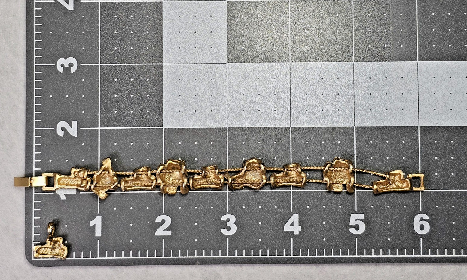 VTG I Love Beanies Pendant & 6 Inch Bracelet Set Gold Tone & Enamel