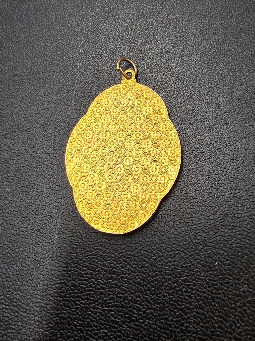 Vintage Cloisonné Enamel Asian Lady Pagoda Scenic Pendant Gold Tone Charm Estate