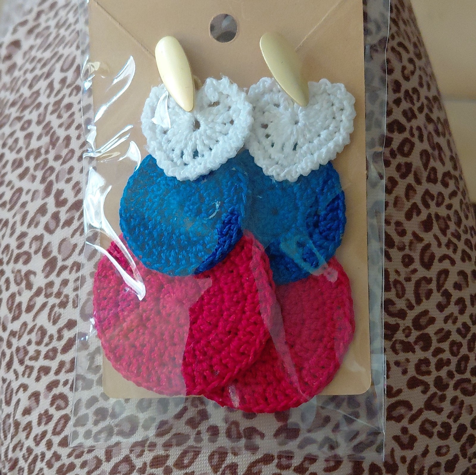 Handcrafted Crochet Round Dangle/Drop Earrings Multicolor Butterfly Closure