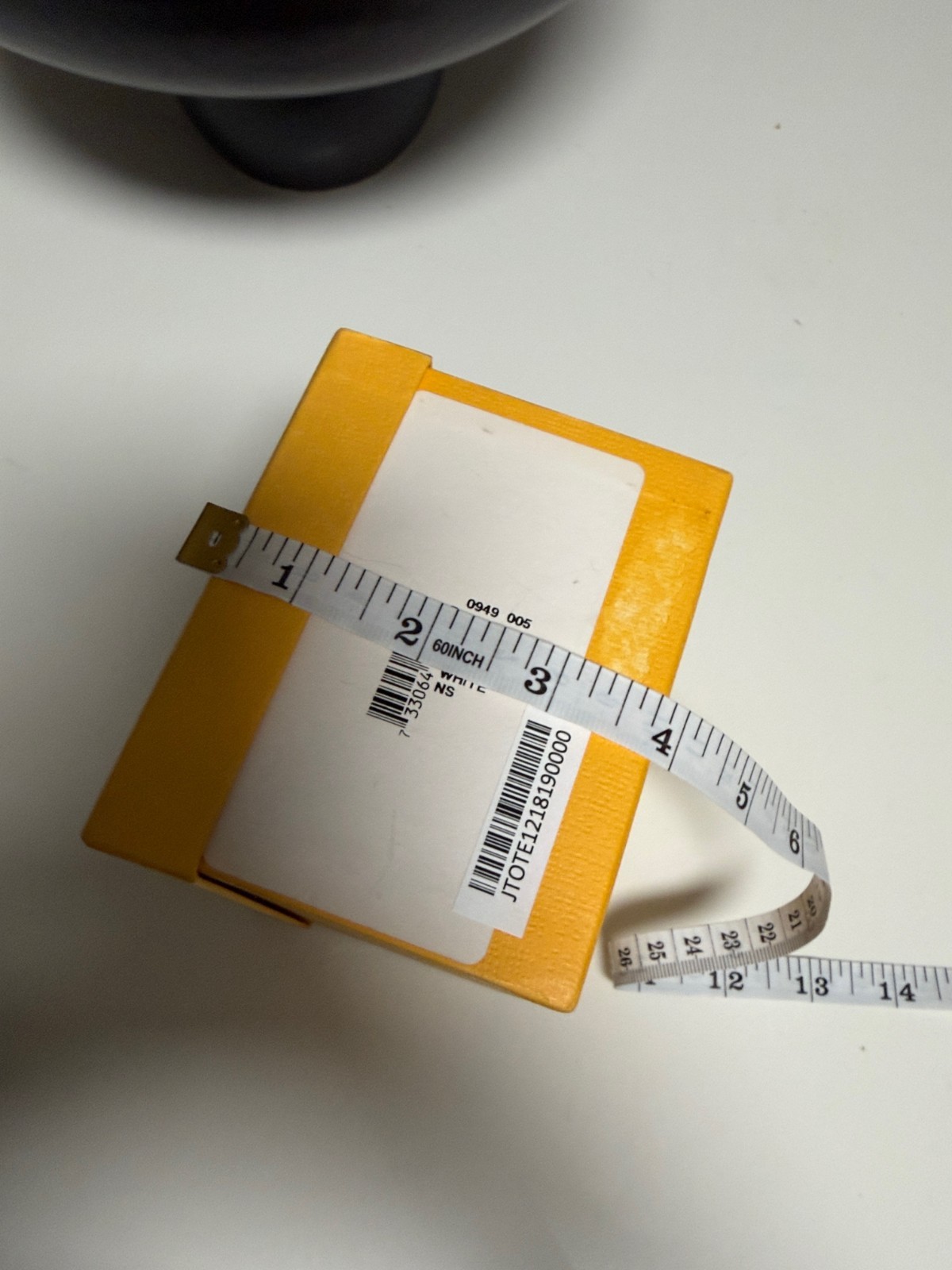 Fendi Jewelry Box Yellow/Black/Gray Velvet Lined Square 5x5x2.5 in