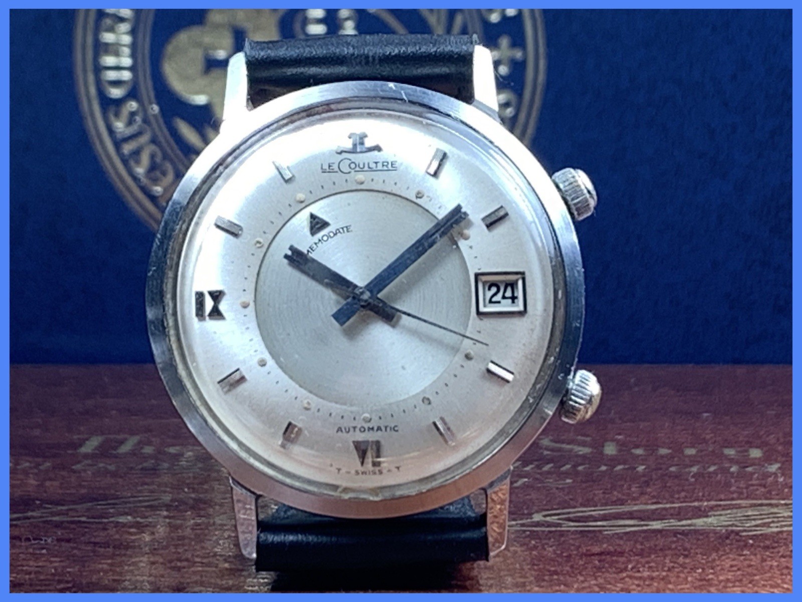 🚩JUMBO JAEGER-LeCOULTRE MEMODATE BUMPER AUTOMATIC MAN’S ALARM WATCH Runs 2FIX
