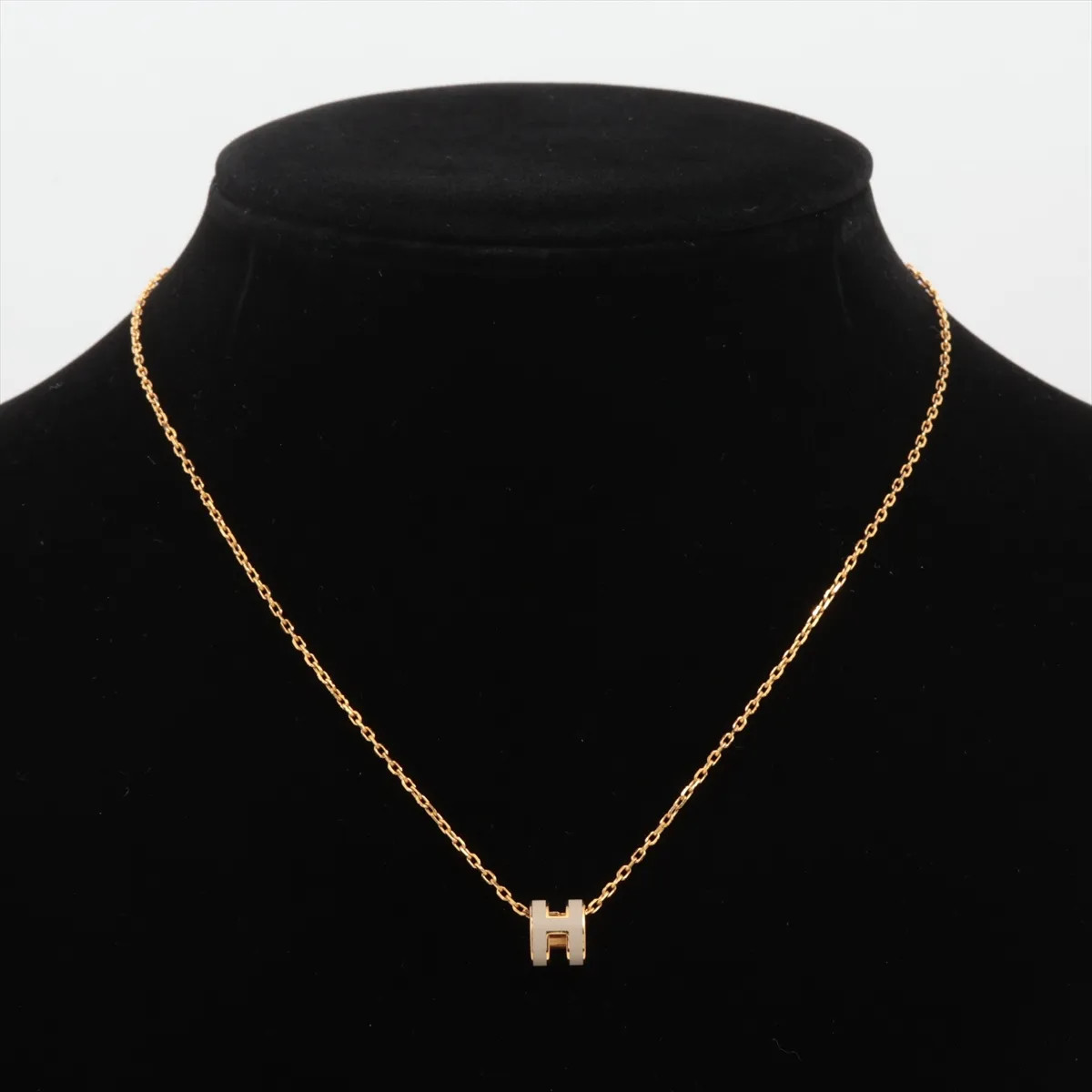Hermès Mini-pop H GD1202 Necklace GP Greige x gold