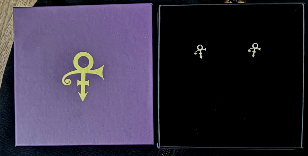 Prince Symbol Stud Earrings Gold
