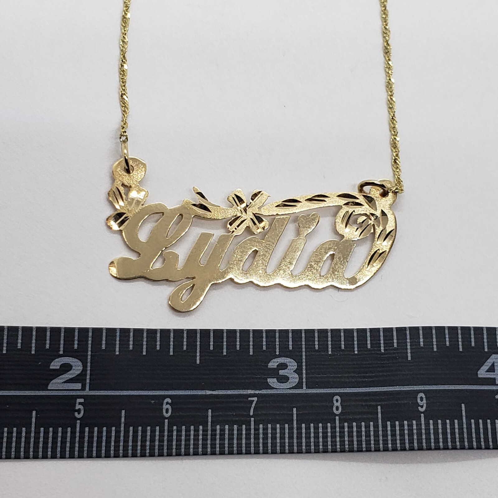 10K Yellow Gold Personalized Handmade Name Pendant with/out Singapore Chain