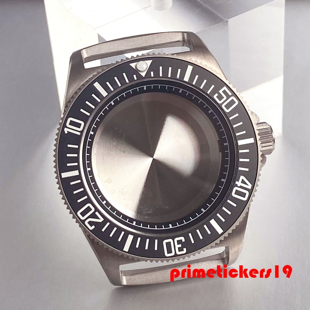 Titanium 42mm Dive Watch Case Black Bezel Sapphire Fit NH35 NH36 NH38 Movt 20BAR