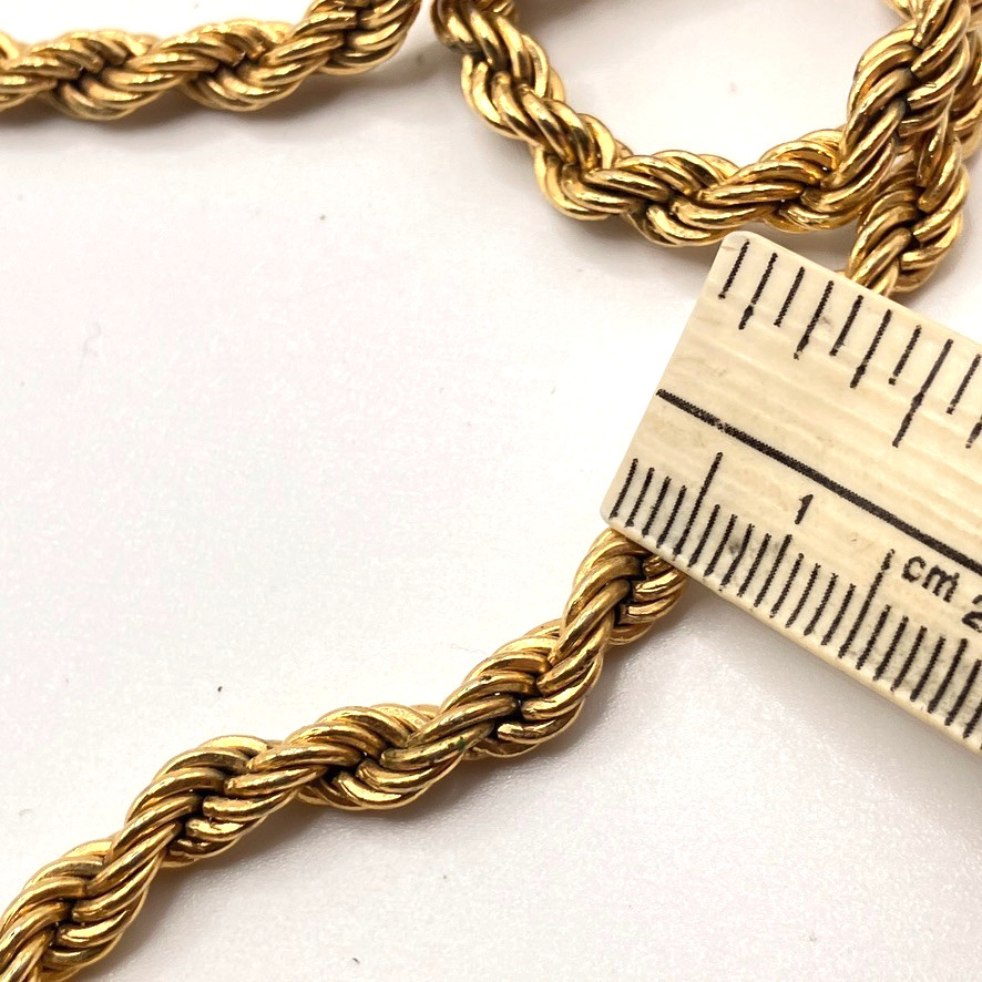 Monet rope chain necklace gold plated metal 51cm vtg unisex costume jewellery