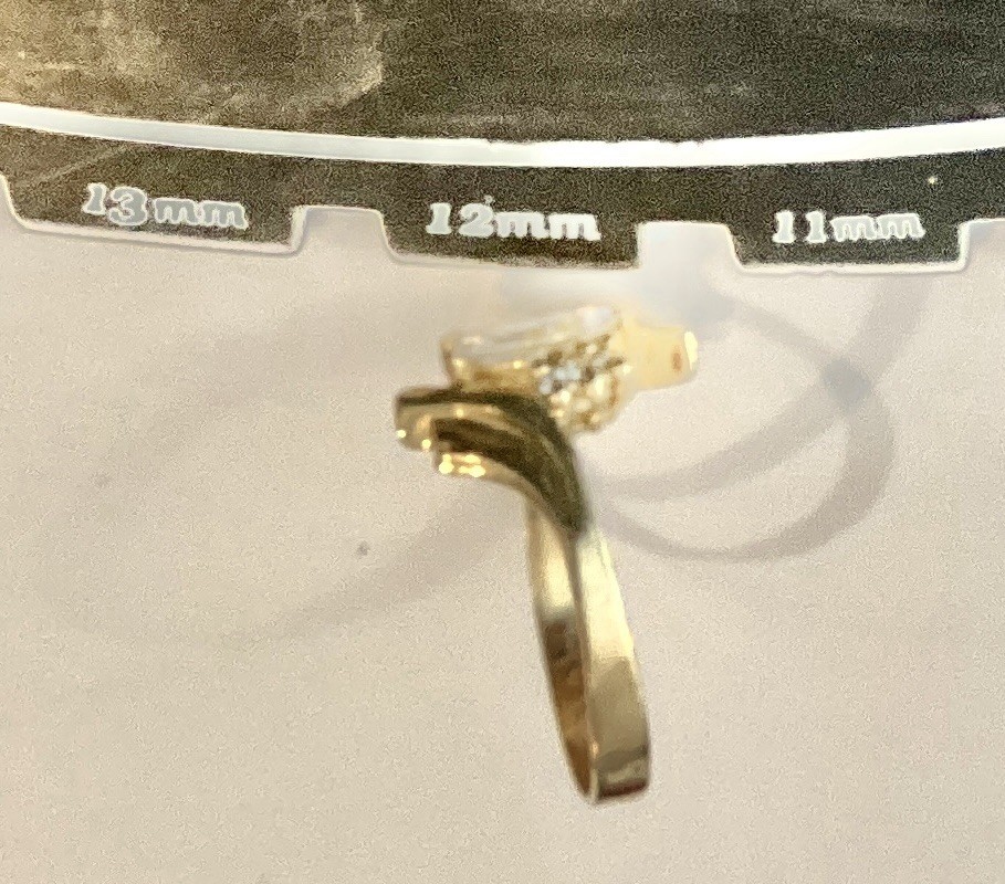 10 KT Yellow Gold Real Stamped Marquise April Birthstone Diamond, ring SZ 8.25