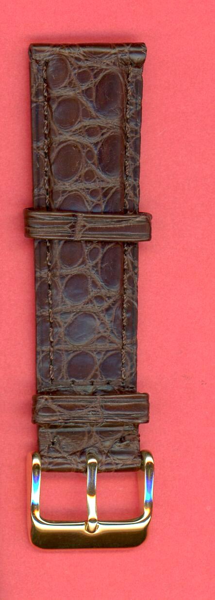 GENUINE ALLIGATOR STRAP DARK LIGHT & MAHOGANY BROWN 18mm 19mm 20mm & EXTRA LONG