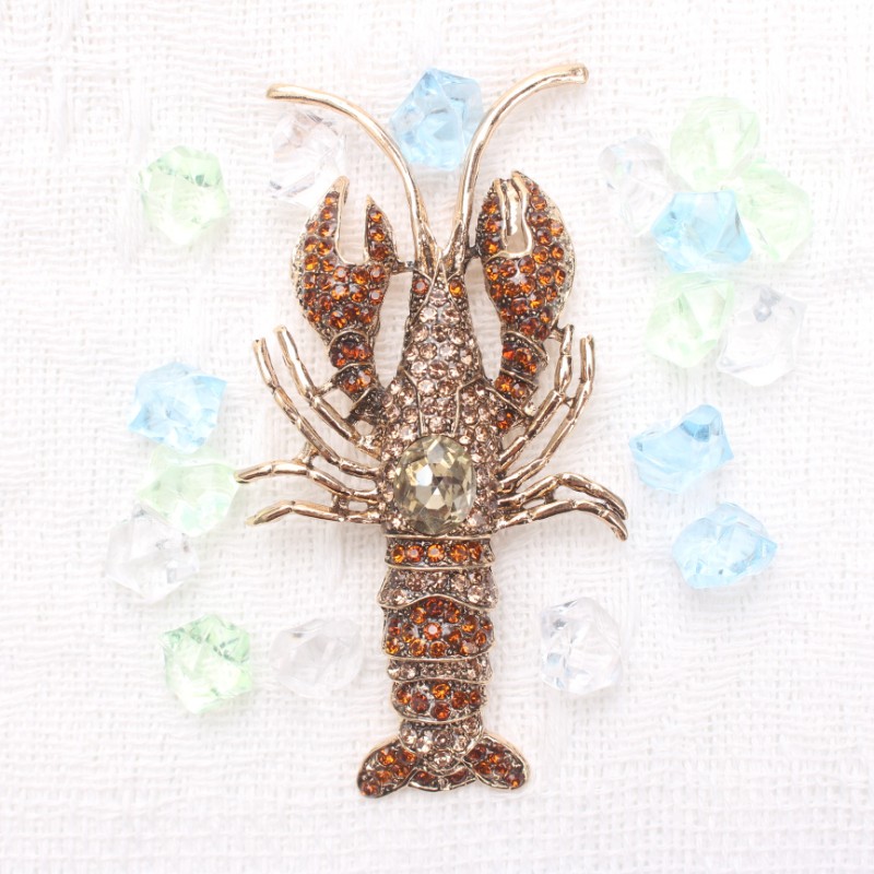 Stylish Unisex Colorful Lobster Brooch: Delicate Jewelry Accessory, Nice Gift