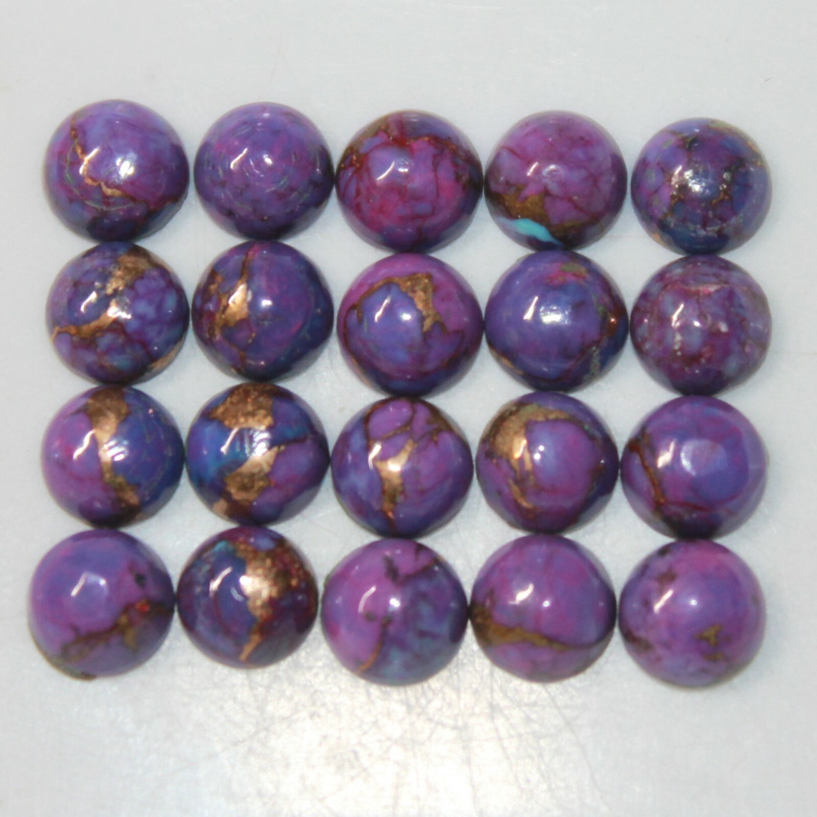 Purple Copper Turquoise 4mm, 5mm, 6mm, 8mm, 9mm, 10mm Cabochon Round Gemstone(s)