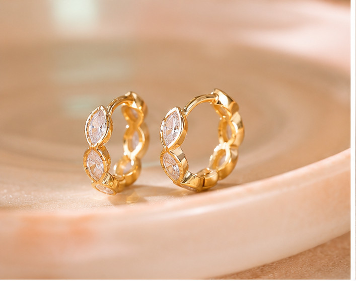 2Ct Moissanite Drop-Hoop Earrings VVS1-D Excellent Cut 14K Yellow Gold Plated