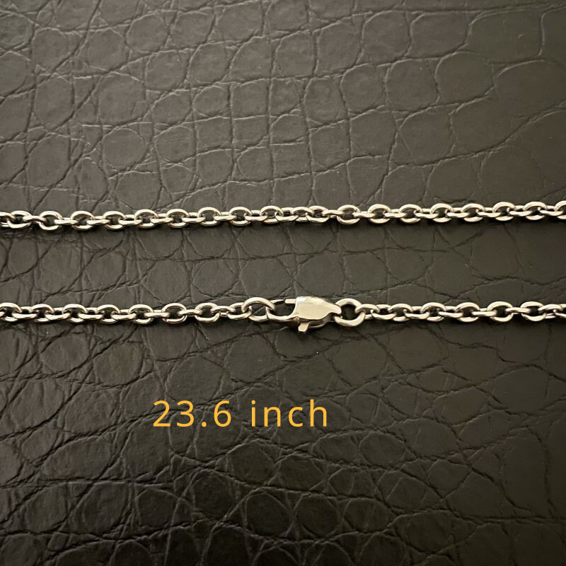 New Pure Titanium O-shaped Necklace Wide 3mm Lightweight Anti Allergic 23.6 inch