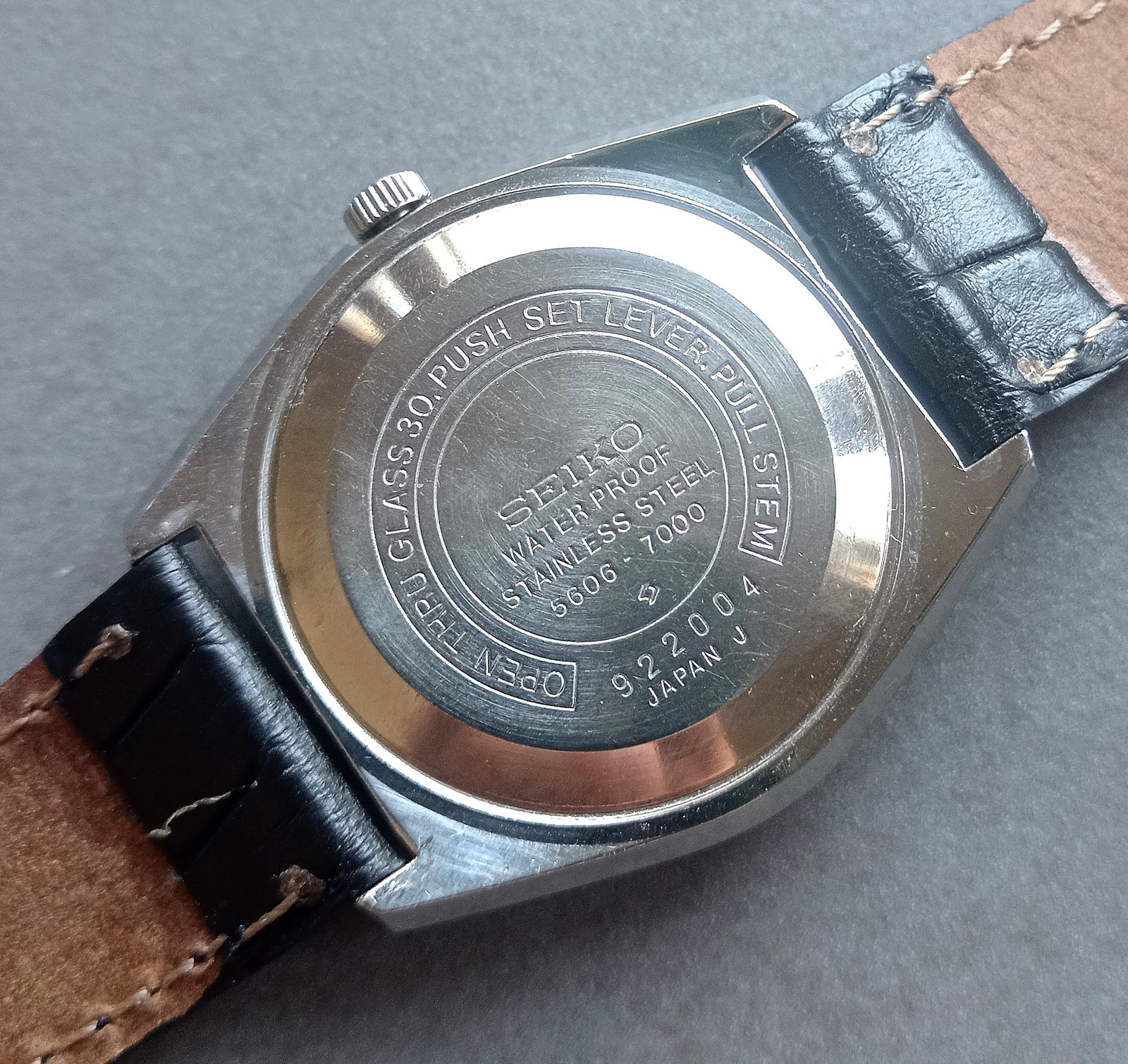 Vintage 1969 Seiko Lord Matic 5606-7000 Sun Grey Dial