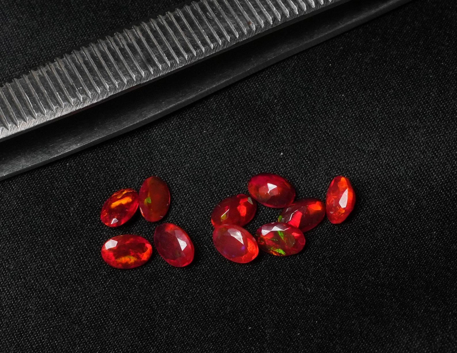 Natural Red Ethopian Opal Oval Faceted Cut 3x5mm To 8x10mm Loose Gemstone