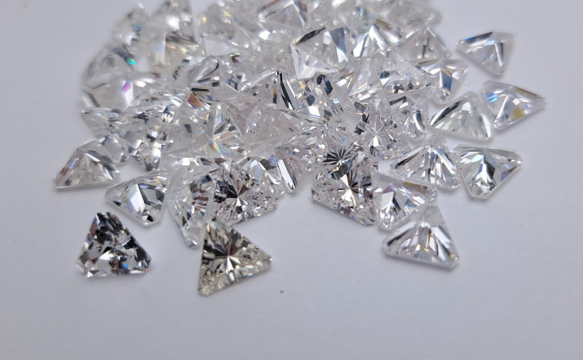 10 Pieces 7mm Trillion Triangle Cut CZ Stones Cubic Zirconia
