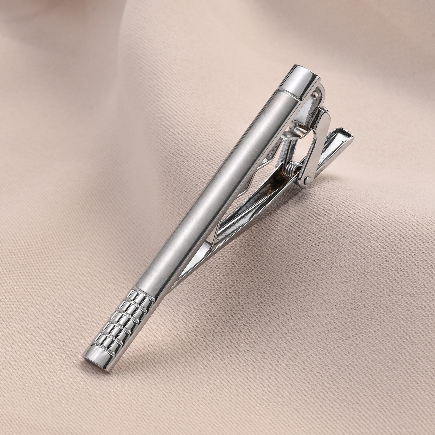 4pcs Classic Tie Clip for Men Striped Mens Tie Bar Set for Regular Ties Box Gift
