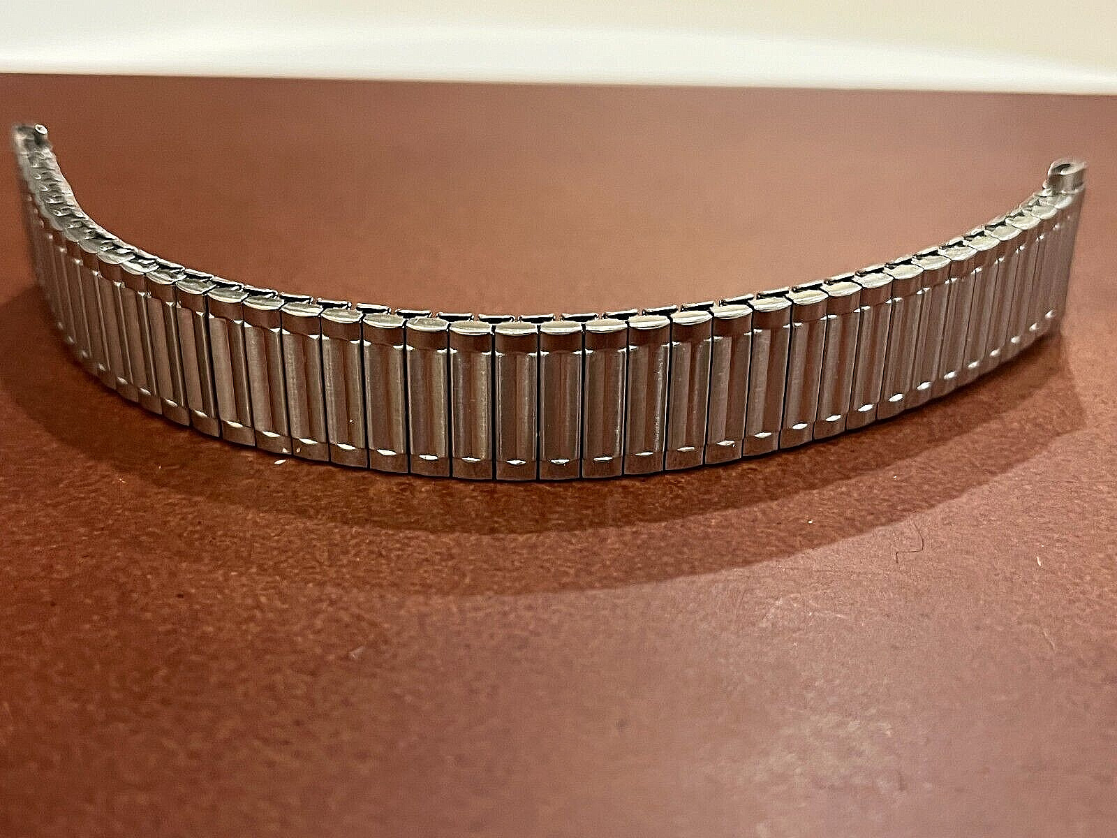 16 – 20 mm VINTAGE STAINLESS STEEL SILVER STRETCH WATCH BRACELET BAND CURVED END