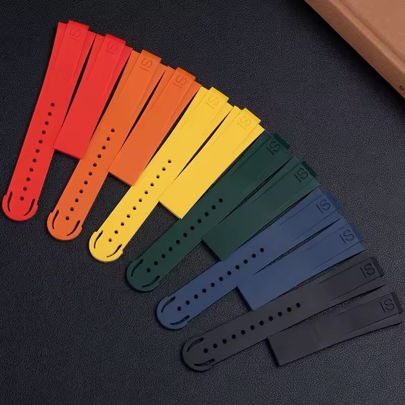 24x12mm MultiColor Rubber Watch Strap Band Fits Oris Aquis 7730 7733 7743 7754