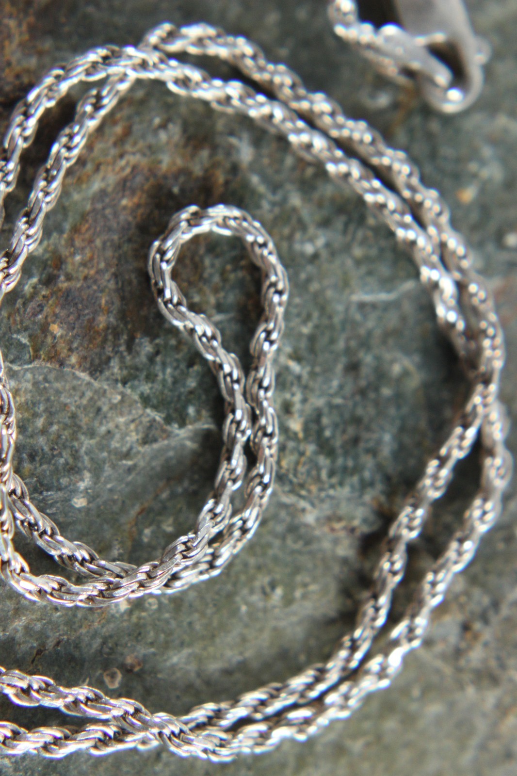 Vintage Braided Twist Chain Necklace 20.5 in. 925 Sterling Silver Signed RC