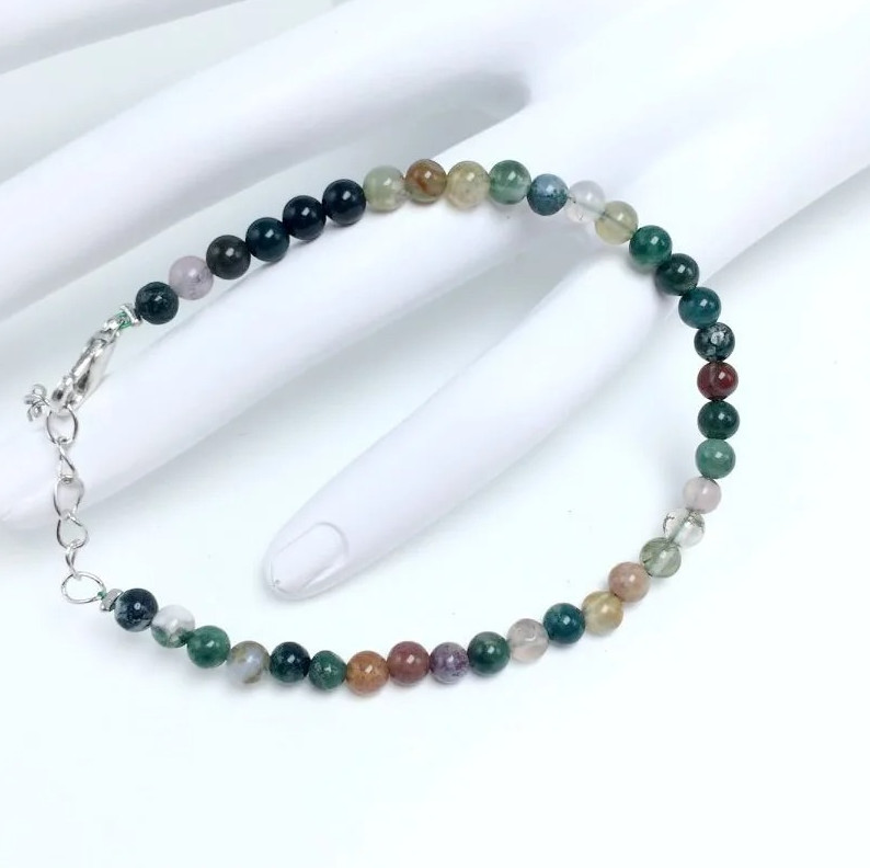 1 pc 4mm Chakra Bead Bracelet Natural Stone Yoga Energy Bangle