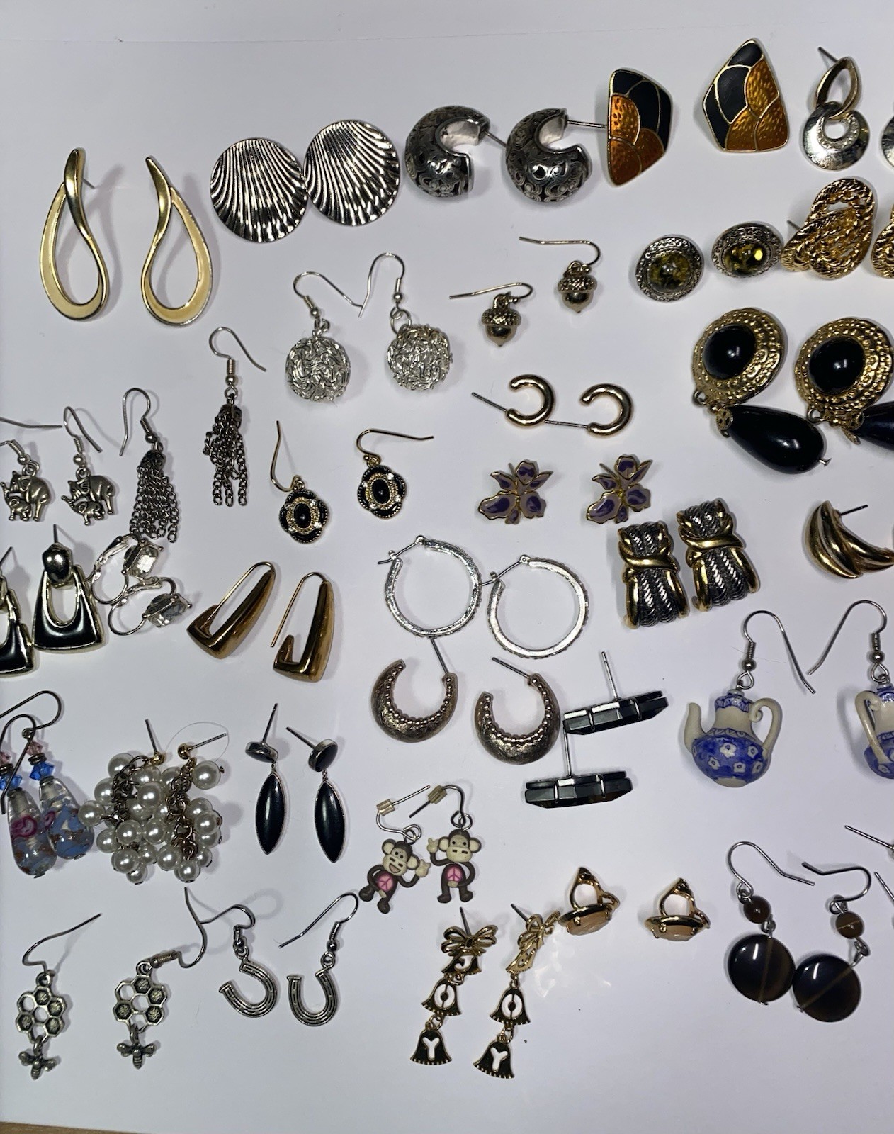 48 Pairs Pierced Earrings Various Types Colors