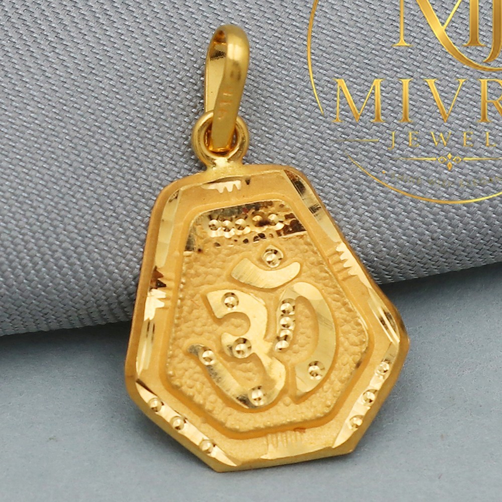 22K Stamp Hallmark Gold Pendant 2.5cm Elegant Fine Jewelry Luxury Gift