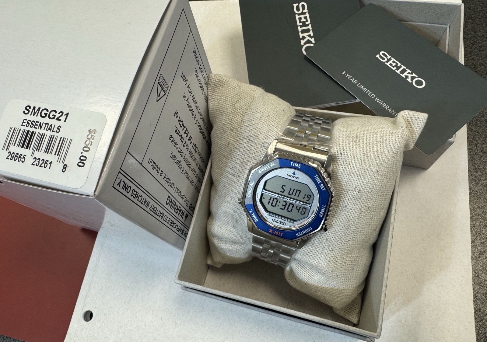 Seiko Rotocall Quartz Chronograph Digital Dial Men’s Watch SMGG21 Brand New