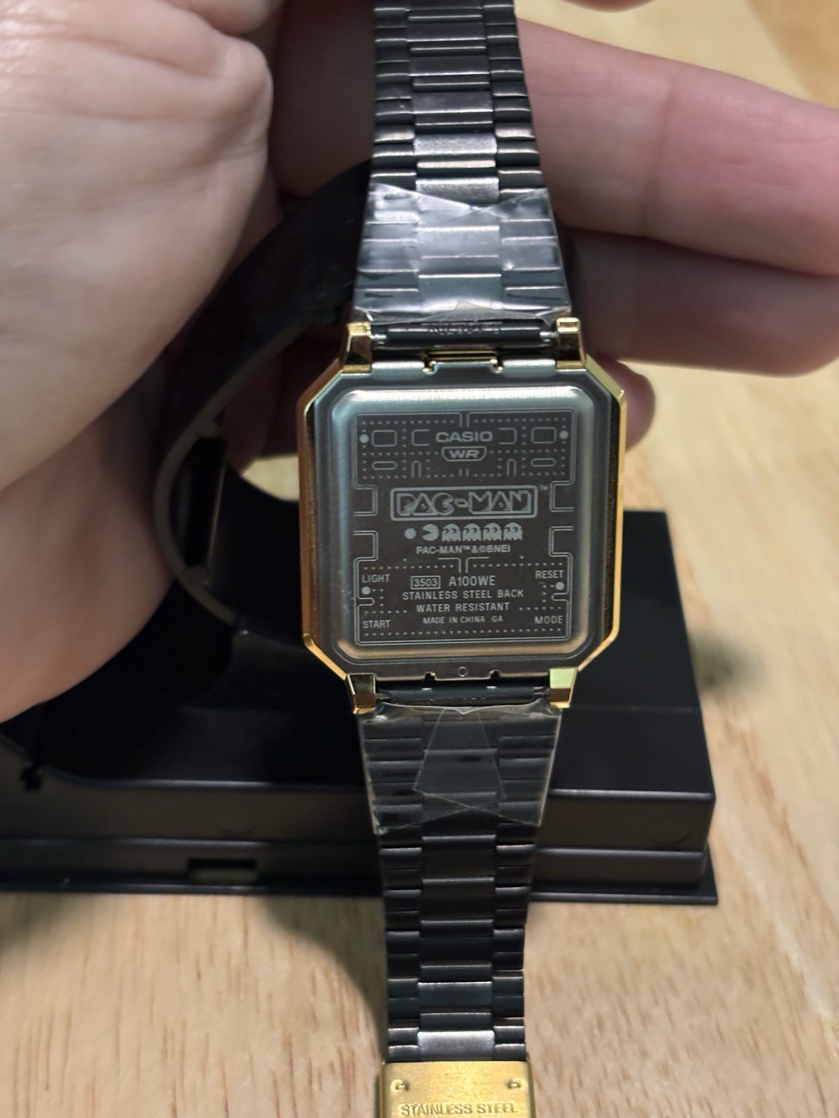NEW Casio Pac-Man A100WEPC-1BCR Limited Edition Gold Tone Watch BNIB Rare