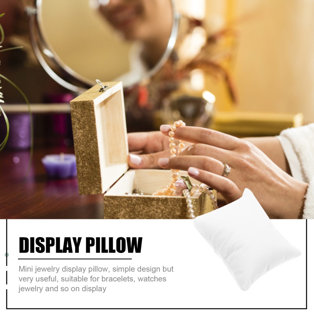 6Pcs White Watch Pillows Soft Lint and Silk Floss Cushion for Jewelry Box Liner