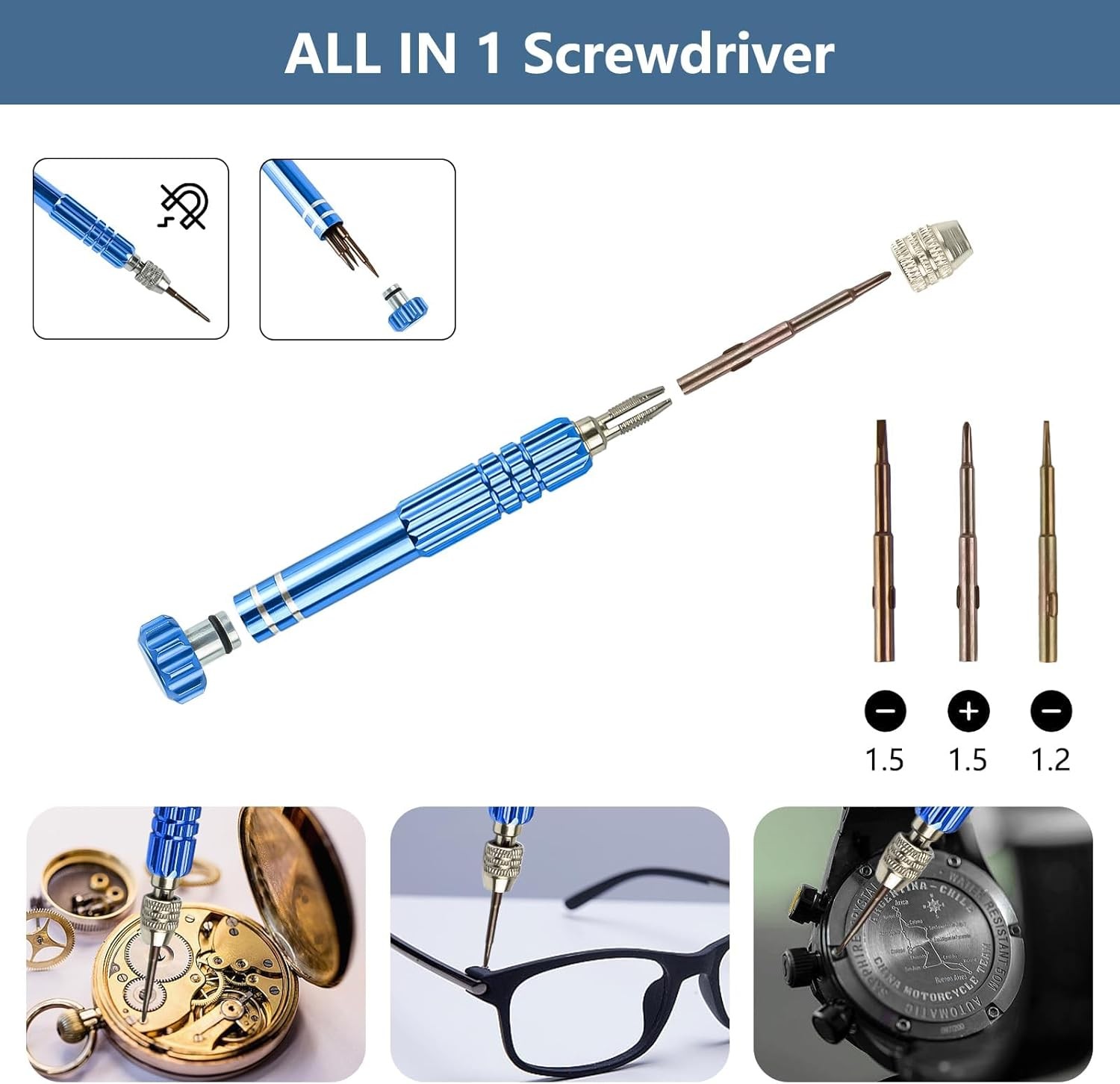 Watch Repair Kit Professional Tool Battery Replace Back Case Opener Remover Set