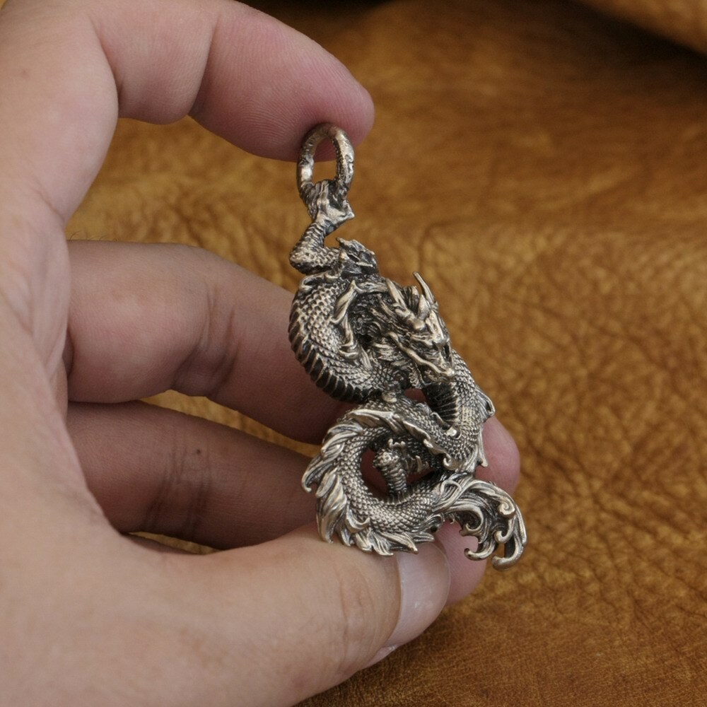 Cupronickel Chinese Dragon Pendant Biker Punk Animal Jewelry CP217D GC