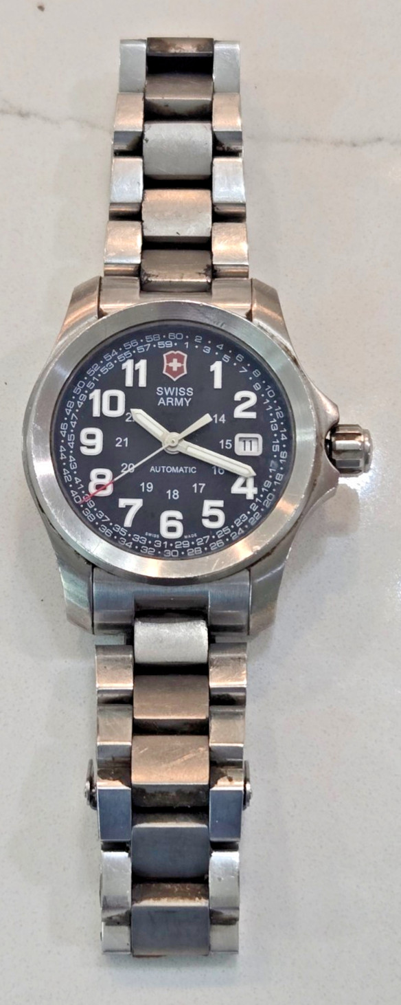 RARE VictorINOX Swiss Army GROUND FORCE TITANIUM Mechanical 24791 Wristwatch