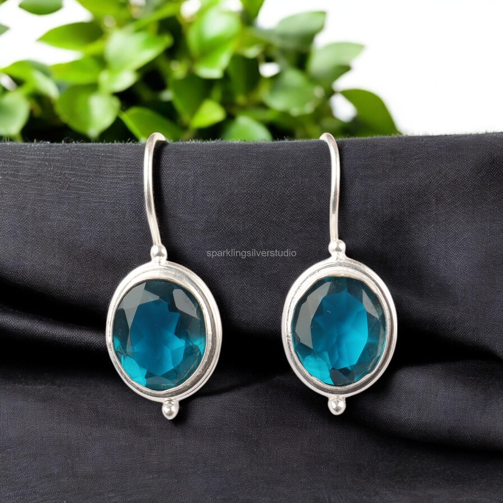 Apatite Gemstone Drop Earrings 925 Sterling Silver Handmade Jewelry For Woman’s