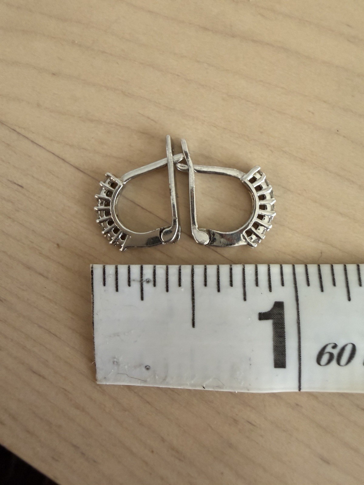 10k White Gold And Diamond Baby Clicker Hoops Small Hoops Earrings