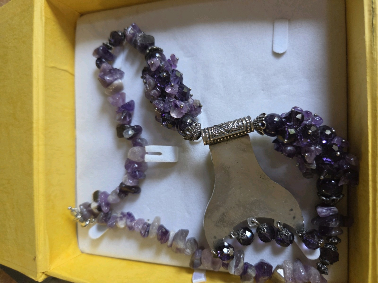 Gemstone Necklace Natural Amethyst Gemstone Beaded Handmade Fashion Jewelry