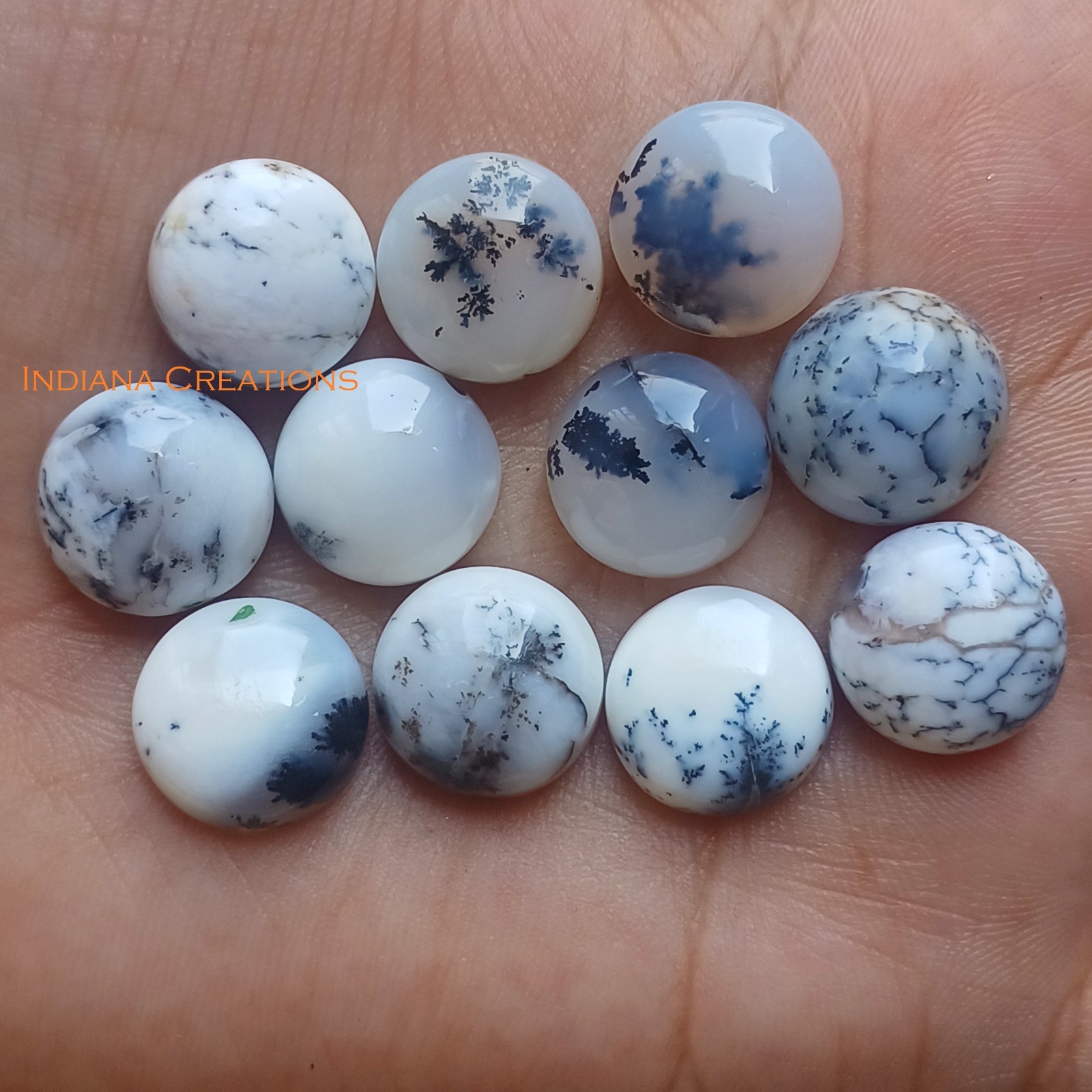 Dendrite Opal Round Cabochon 5mm To 20mm Natural Loose Gemstone