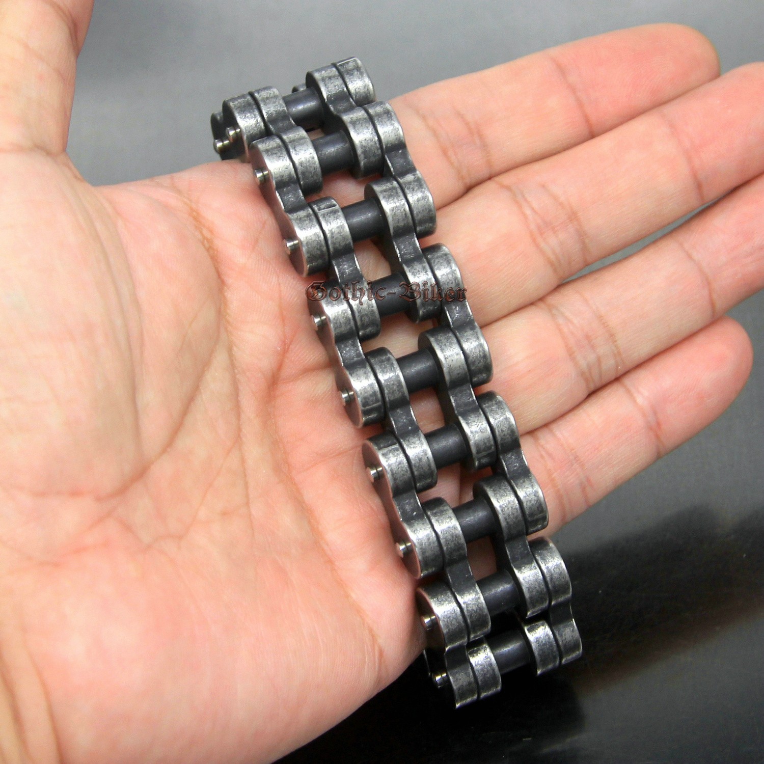 Heavy Chunky Motorcycle Bike Chain Men’s Bracelet Stainless Steel Gunmetal Tone