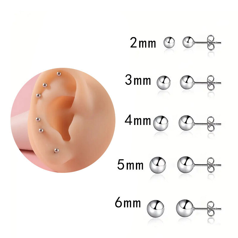 2 Pcs Industrial Scaffold Bar Ear Lip Piercing Barbell Stianless Steel Gift