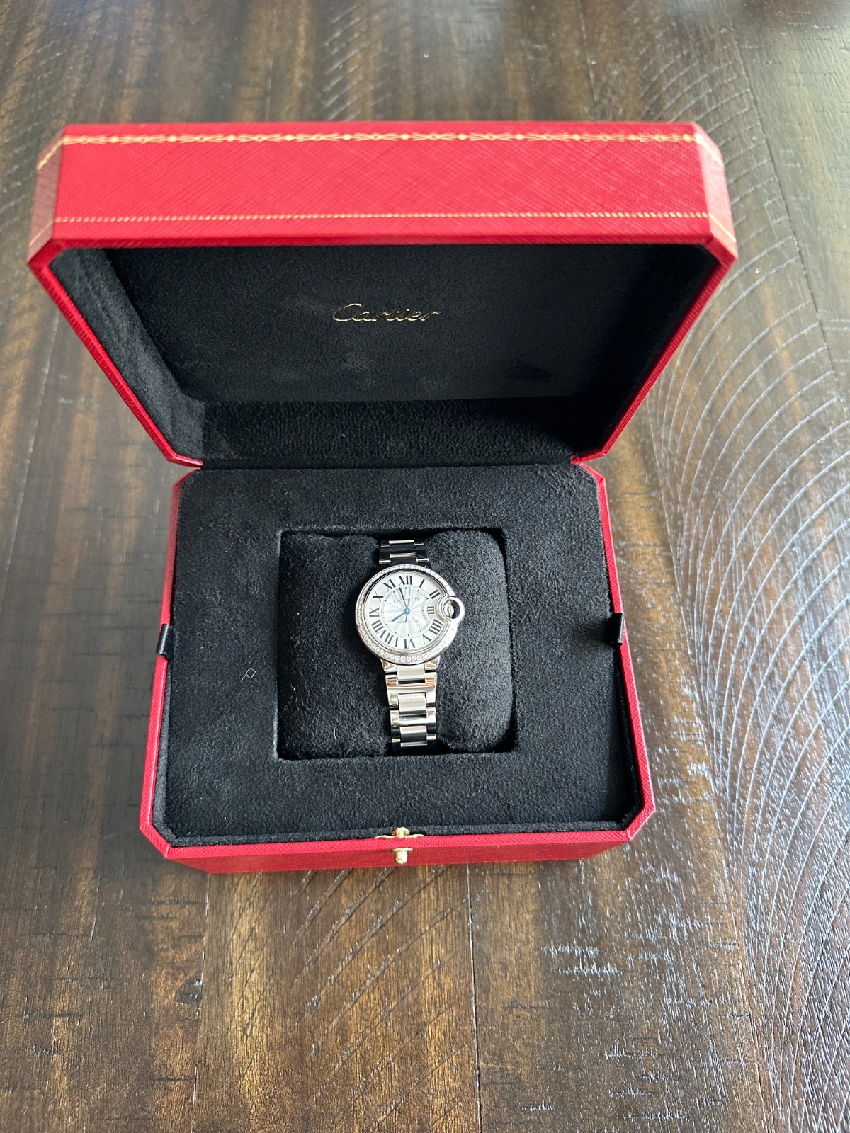 Cartier Ballon Bleu W4BB0023 3489 Factory Diamond Bezel 33mm Steel Watch