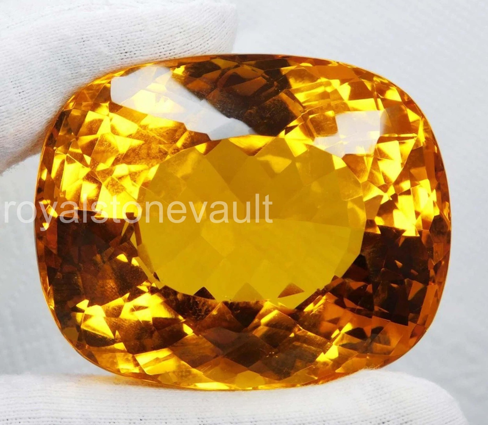 Brazilian 445 Ct Certified Natural Yellow Topaz Cushion Shape Loose Gemstone D25
