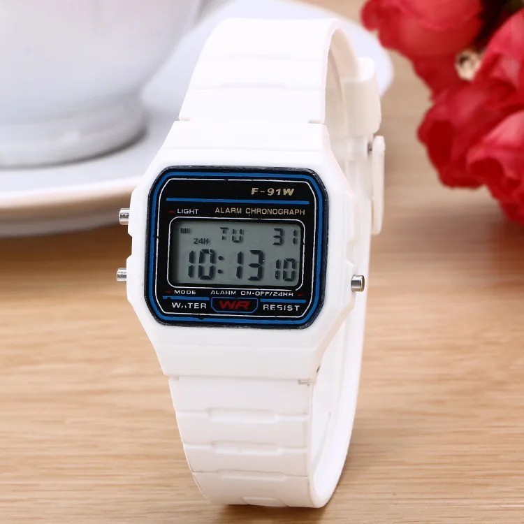 F 91W Classic Digital Resin Strap Watch Stopwatch Chronograph Sport Unisex Men*