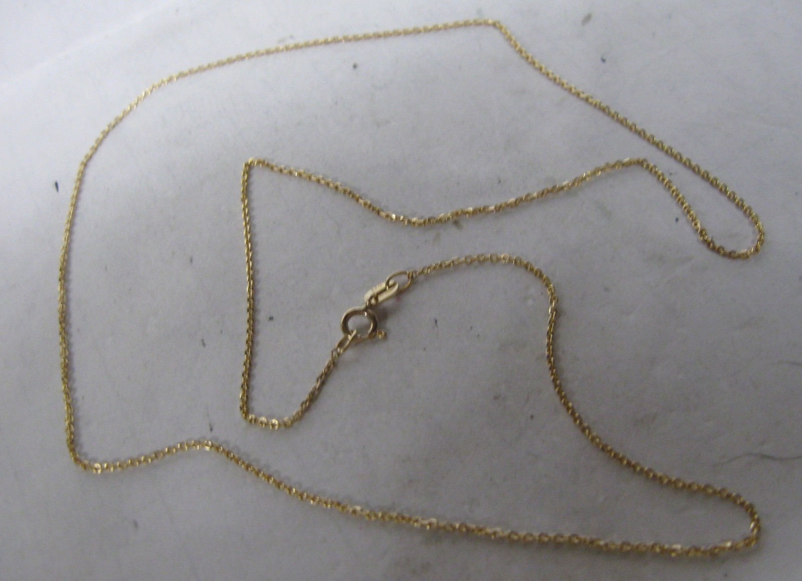 14K SOLID GOLD FINE 18.5″ DIAMOND CUT CABLE .95mm NECKLACE CHAIN 1.6 GRAM