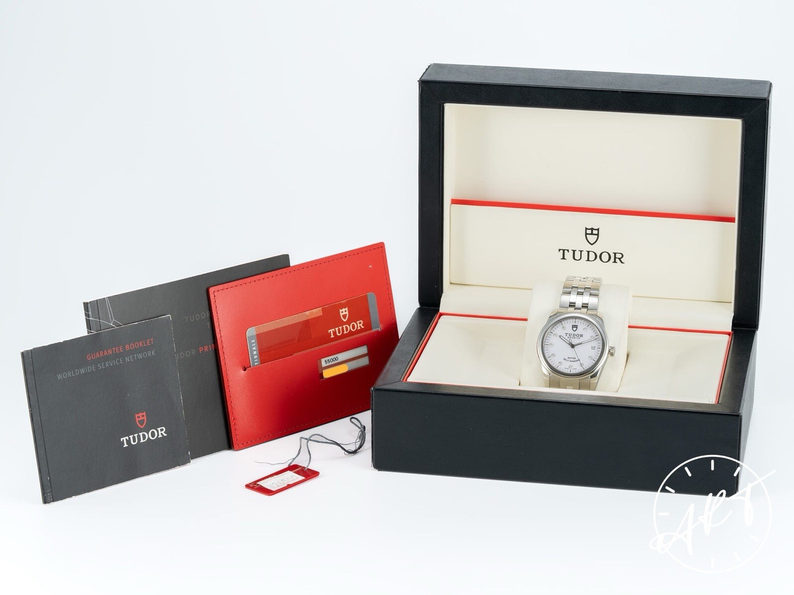 *RARE* Tudor Glamour Date 36 Silver Diamond Dial Auto Watch 55000 w/ B&P