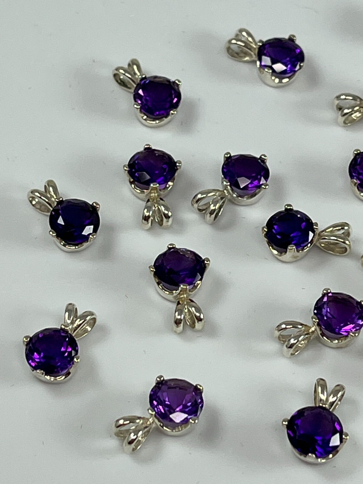 925 Nickle Free Argentium Silver Deep Purple Amethyst Pendant