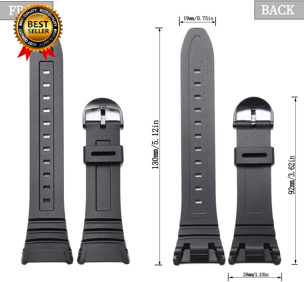Replacement Watch Strap Band Compatible with Casio Men’S W-96H W96H-1BV Sport Wa