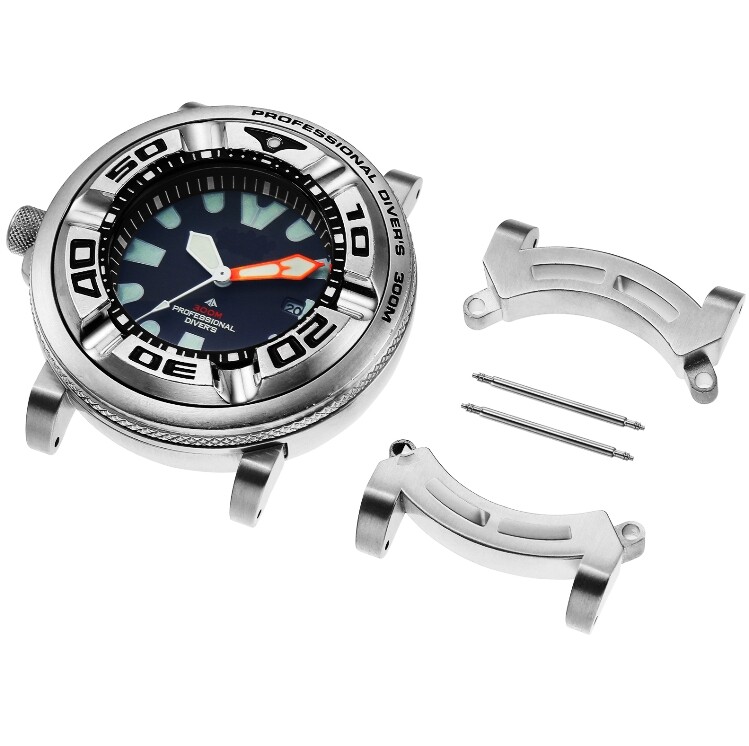 Silver Watch Body Adapters For Citizen Eco-Drive Promaster BJ8050 (24mm Lug)