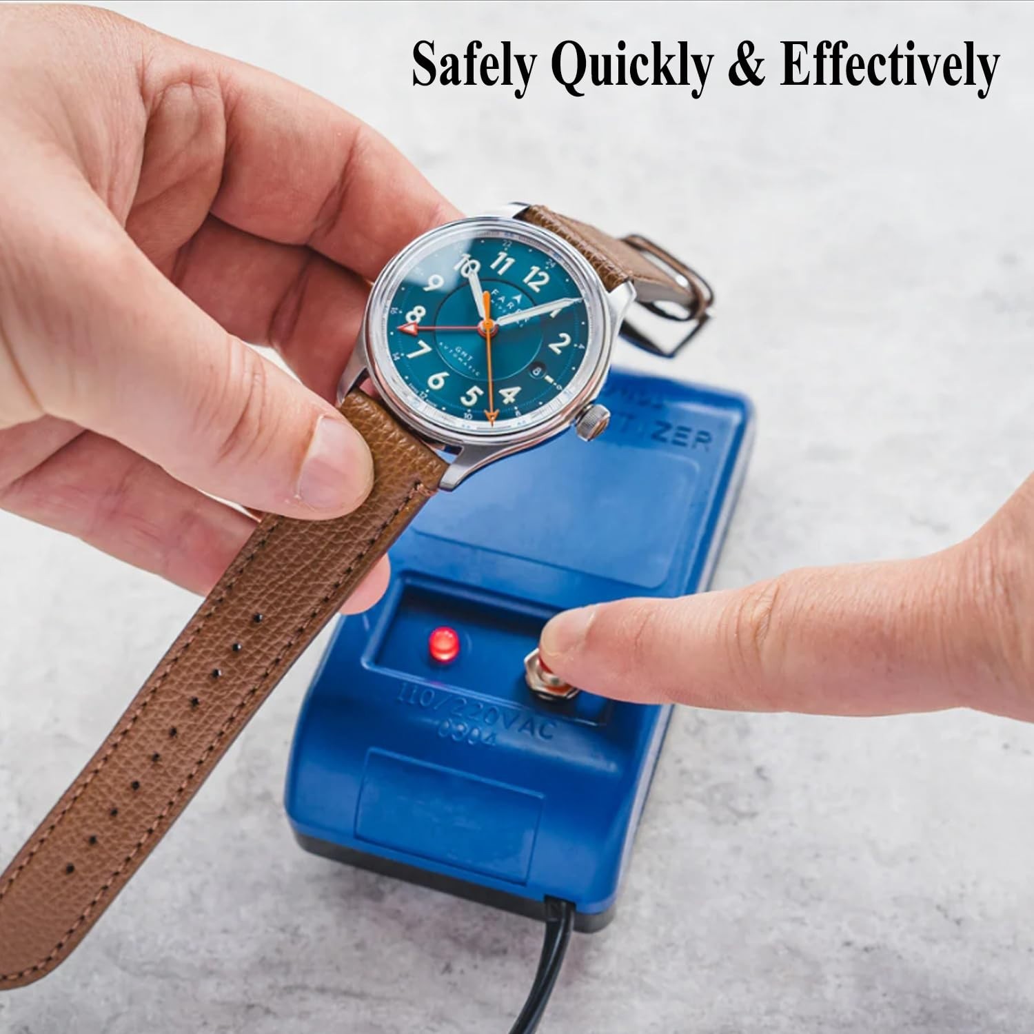 Professional Watch Demagnetizer Tool with Compass & Cleaning Cloth – Repair Kit