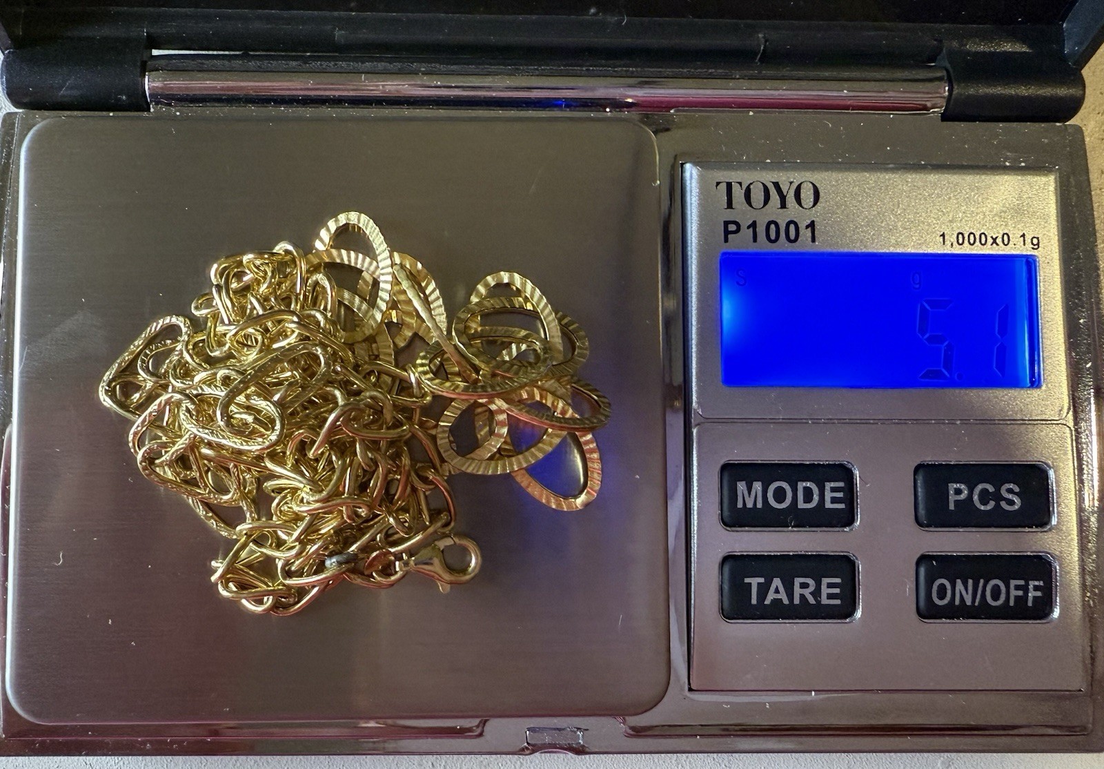 14k Solid Yellow Gold Italian Multi Link Statement Chain Necklace 18.5in, 5.1g